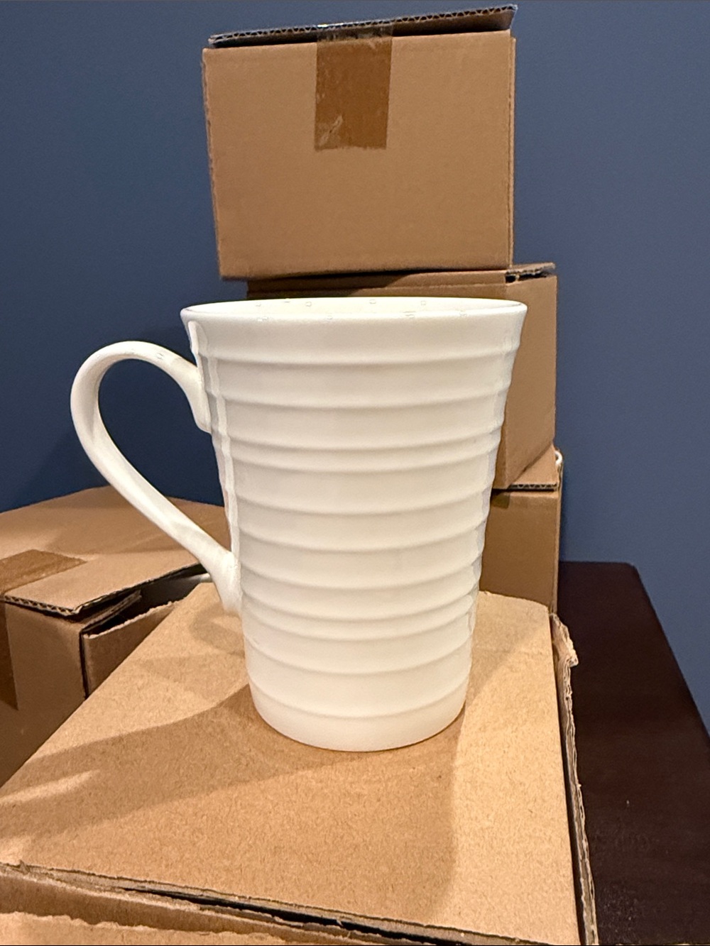 Mikasa White Ceramic Ribbed Coffee Mug - Classic Home Dining